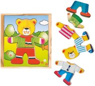 Woody Puzzle obleč medveďa - Vkladačka