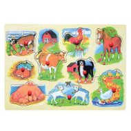 Woody Puzzle na doske - Farma s mláďatami - Puzzle