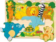 Woody Puzzle Board - Cheerful African Animals - Jigsaw