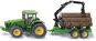 Siku Farmer - John Deere Tractor with Forestry Trailer - Metal Model