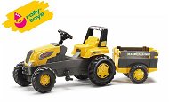 Rolly Junior Trettraktor mit Farm Trailer Anhänger - gelb - Trettraktor