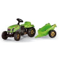Pedálos traktor Rolly Kid vonattal - Zöld - Pedálos traktor