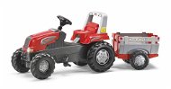 Rolly Toys pedálos traktor Rolly Junior RT mellé állt vöröses-szürke - Pedálos traktor