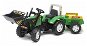  Falk green tractor with a front bucket and Jumbo cart  - Pedal Tractor 
