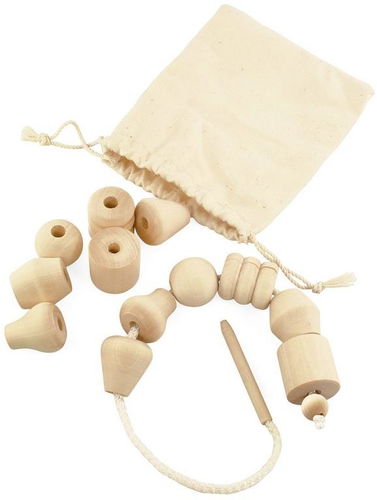 Ulanik Montessori dřevěná hračka Wooden lacing unfinished - Šněrování - Hlavní obrázek