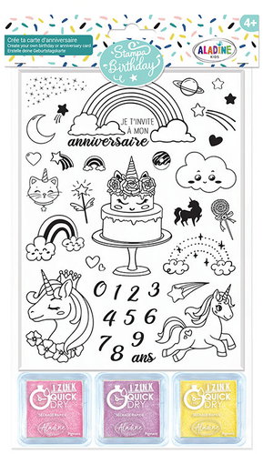 Aladine Children's Birthday Stamps Unicorns - Children’s Stamps - Main image