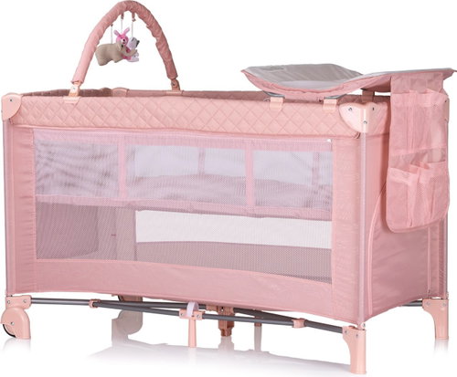 CHIPOLINO Travel cot with changing mat Luna Pink Marshmallow - Cot - Main image