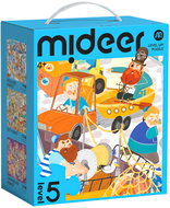 Mideer LEVEL UP! 05 - At the Bustling Market 3-in-1 Puzzle (99, 120 and 140 pieces) - Wooden Puzzle