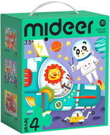 Mideer LEVEL UP! 04 - Dopravní prostředky puzzle 3v1 (54, 70 s 88 dílků) - Wooden Puzzle