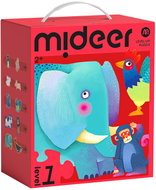 Mideer LEVEL UP! 01 - Zvířátka puzzle 10v1 (2,3,4,5 a 6 dílků) - Wooden Puzzle