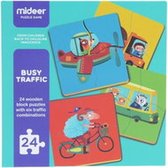 Mideer Dopravní prostředky puzzle 24 dílků - Wooden Puzzle