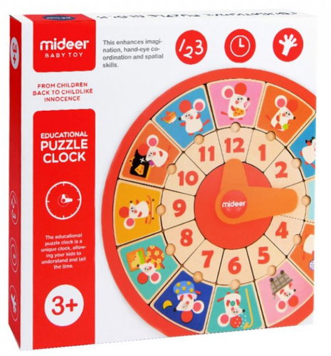 Mideer Mice Clock Puzzle 24 Pieces - Wooden Puzzle - Main image