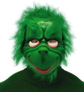Guirca Green mask Grinch with hair - christmas - Carnival Mask