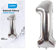 LUMA Trading Balónek fóliový č. 1 Stříbrný 43 cm - Balloons
