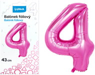LUMA Trading Balónek fóliový č. 4 Růžový 43 cm  - Balloons