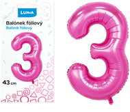 LUMA Trading Balónek fóliový č. 3 Růžový 43 cm  - Balloons