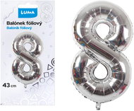 LUMA Trading Balónek fóliový č. 8 Stříbrný 43 cm  - Balloons