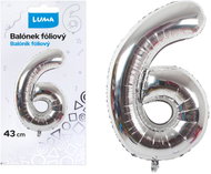 LUMA Trading Balónek fóliový č. 6 Stříbrný 43 cm  - Balloons