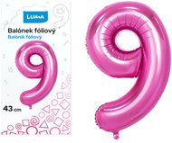 LUMA Trading Balónek fóliový č. 9 Růžový 43 cm  - Balloons