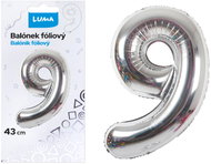 LUMA Trading Balónek fóliový č. 9 Stříbrný 43 cm  - Balloons