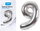 Foil Balloon No. 9 Silver 43cm