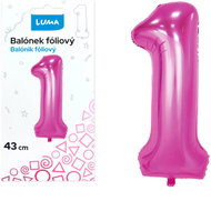 LUMA Trading Balónek fóliový č. 1 Růžový 43 cm  - Balloons