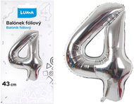 LUMA Trading Balónek fóliový č. 4 Stříbrný 43 cm  - Balloons
