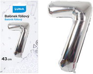 LUMA Trading Balónek fóliový č. 7 Stříbrný 43 cm  - Balloons