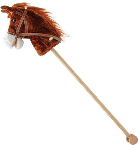 BABY MIX Hobby Horse with sound and wheels Bruno, brown - Stick Horse - Main image