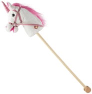 BABY MIX Hobby Horse with sound and wheels unicorn Nia, white - Stick Horse