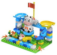 Miktrotrading Construction set 93 pieces with track and animal - Building Set