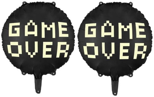 PARTYDECO Foil balloon - game over, bachelorette party, 45 cm, 2 pcs - Balloons - Main image