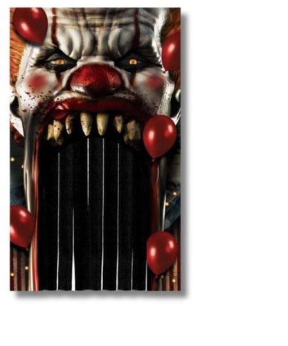GUIRCA Decoration Halloween curtain - clown horror it - pennywise - 145 × 240 cm - Decoration - Main image