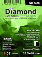 TLAMA games Card sleeves Diamond Green: Standard Black (63,5 × 88 mm), black - Card Case