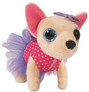 Chichi Love - Chihuahua ballerina pink with polka dots and purple dress - Plush Toy