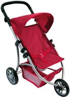 Bino 3-wheel Doll Pram – red - Doll Stroller