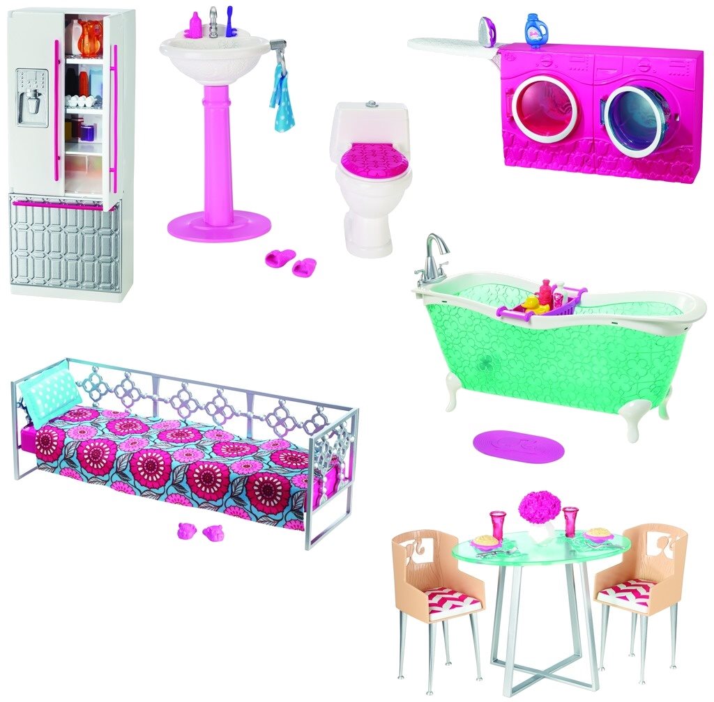 Barbie deals toilet set