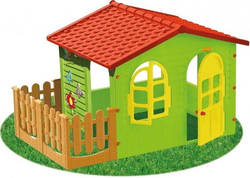 Children's garden house with a big fence - Children's Playhouse - Main image