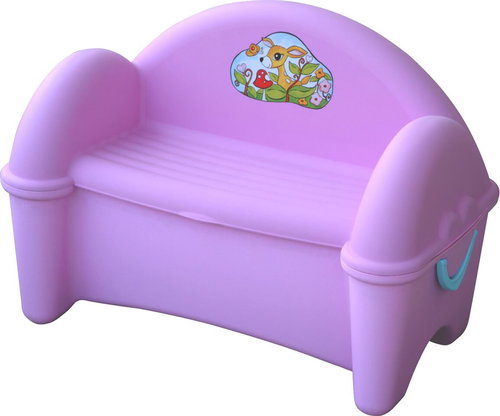 Bench with storage space violet - Storage Box - Main image