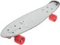 Skateboard strieborný s červenými kolieskami - Skateboard