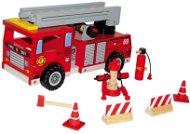 Fa tűzoltóautó tartozékokkal - Játékszett