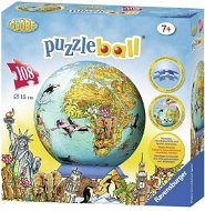 3D Puzzleball - Detská mapa sveta - Puzzle