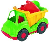 Frachtspielzeugauto auf dem Sand mit Zubehör - Sandspielzeug-Set