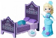 Jégkirályság figurák - Mini Elsa baba ággyal - Játékbaba