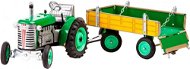 Kovap Traktor s valníkem na klíček zelený - Kovový model