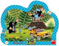 Dino Krteček so žltým vozidlom - Puzzle