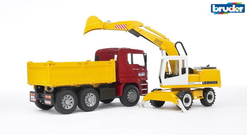 Bruder MAN TGA Truck with Liebherr excavator - Toy Car - Main image