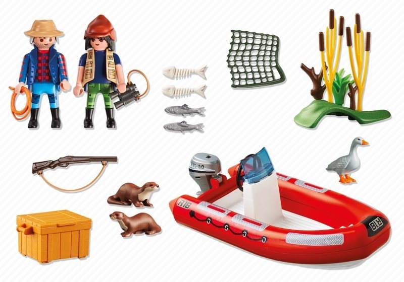 Playmobil inflatable boat with explorers on sale