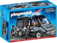 Playmobil 6043 Emergency Police Van with Flashing Lights and Siren - Building Set