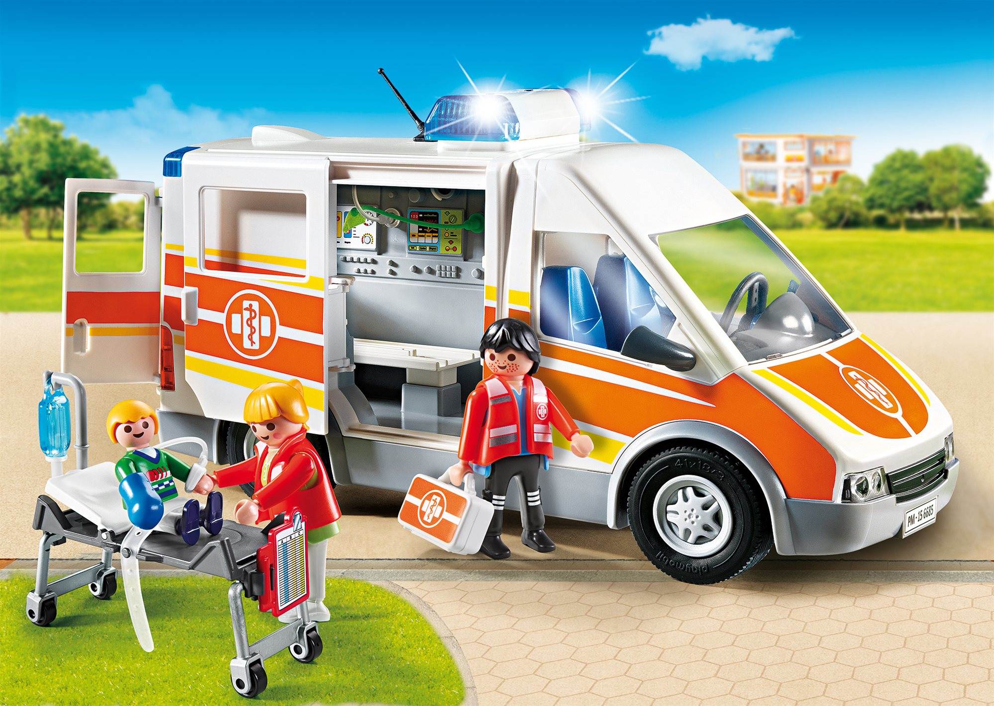 Playmobil ambulance with clearance lights and sound